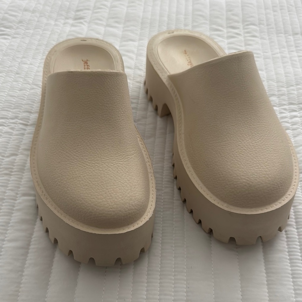 Jeffrey Campbell Cream Chunky Sole Mules